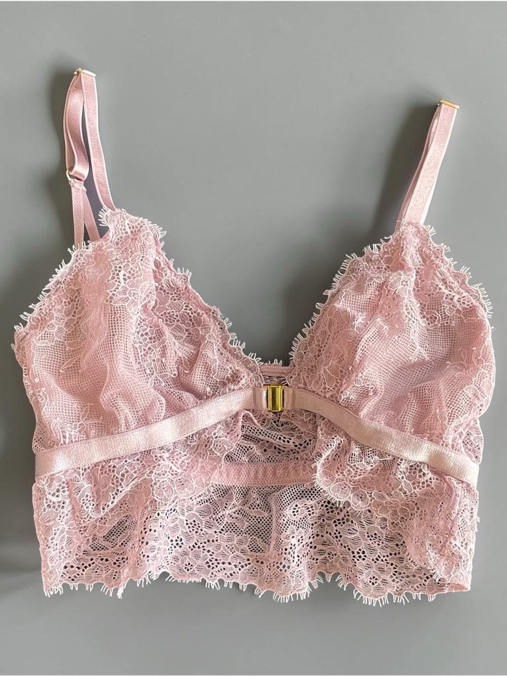 Delicate Lace Bralette in Light Pink/Lilac